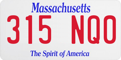 MA license plate 315NQ0
