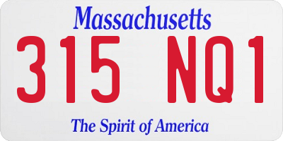 MA license plate 315NQ1