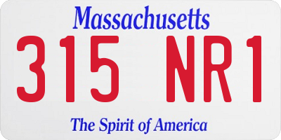 MA license plate 315NR1