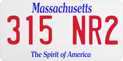 MA license plate 315NR2
