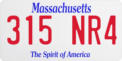 MA license plate 315NR4