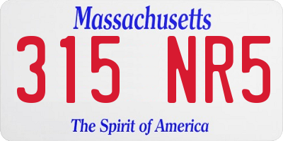 MA license plate 315NR5