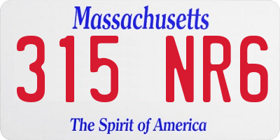 MA license plate 315NR6