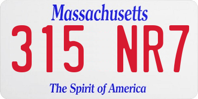 MA license plate 315NR7