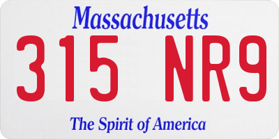 MA license plate 315NR9