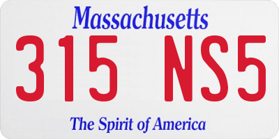 MA license plate 315NS5