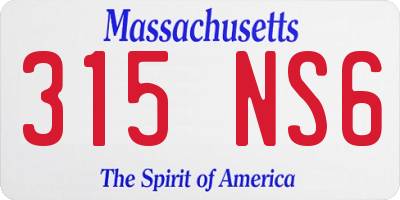 MA license plate 315NS6