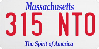 MA license plate 315NT0
