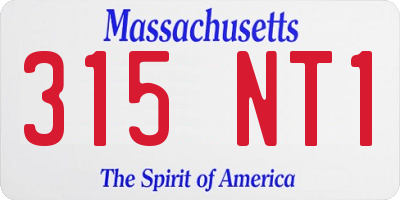 MA license plate 315NT1