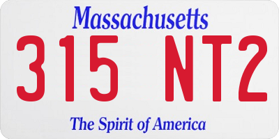 MA license plate 315NT2