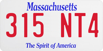 MA license plate 315NT4