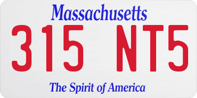 MA license plate 315NT5