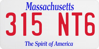 MA license plate 315NT6