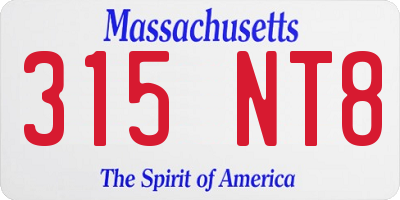 MA license plate 315NT8