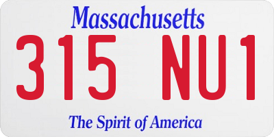 MA license plate 315NU1