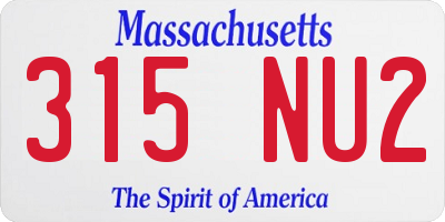 MA license plate 315NU2