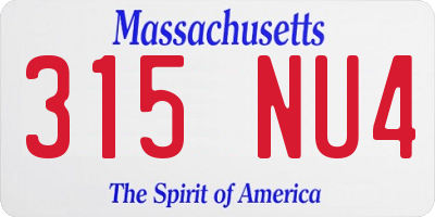 MA license plate 315NU4