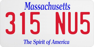 MA license plate 315NU5