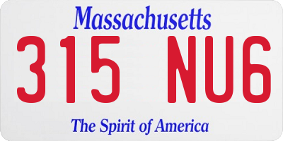 MA license plate 315NU6