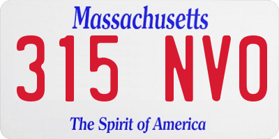 MA license plate 315NV0