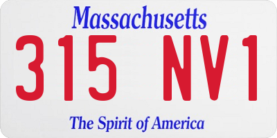 MA license plate 315NV1