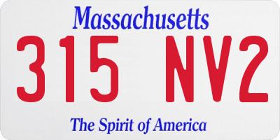 MA license plate 315NV2