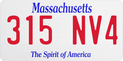 MA license plate 315NV4