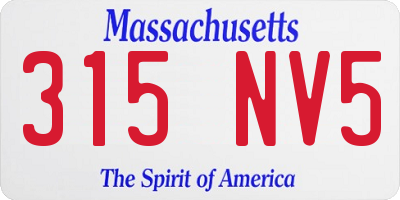 MA license plate 315NV5
