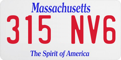 MA license plate 315NV6