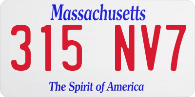 MA license plate 315NV7