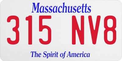 MA license plate 315NV8