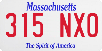 MA license plate 315NX0