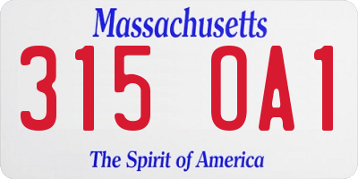 MA license plate 315OA1