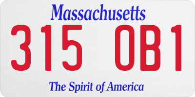 MA license plate 315OB1