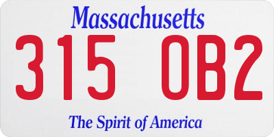 MA license plate 315OB2