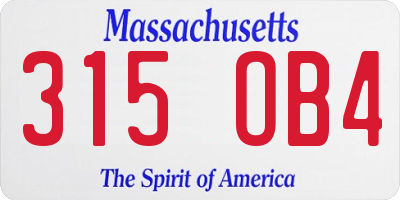 MA license plate 315OB4