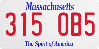 MA license plate 315OB5
