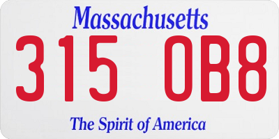 MA license plate 315OB8