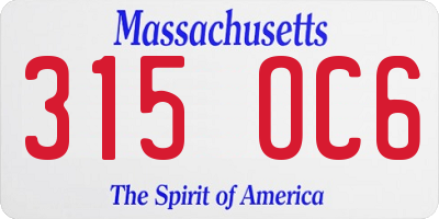 MA license plate 315OC6