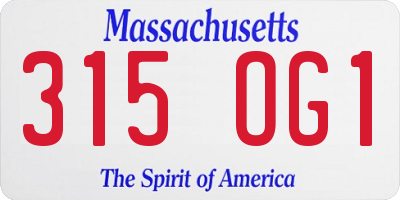 MA license plate 315OG1