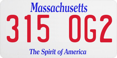 MA license plate 315OG2