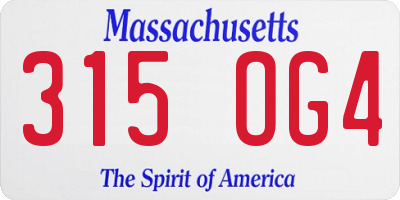MA license plate 315OG4