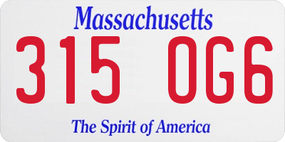 MA license plate 315OG6
