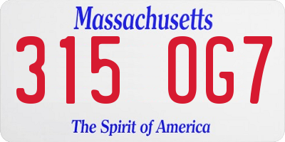 MA license plate 315OG7