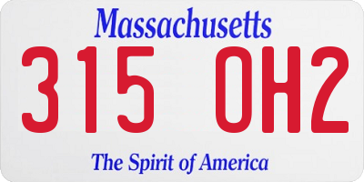 MA license plate 315OH2