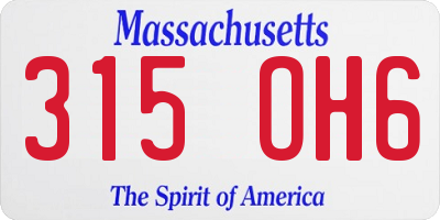MA license plate 315OH6