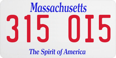 MA license plate 315OI5