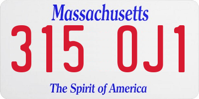 MA license plate 315OJ1