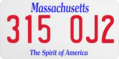 MA license plate 315OJ2