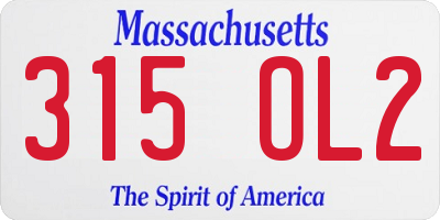 MA license plate 315OL2